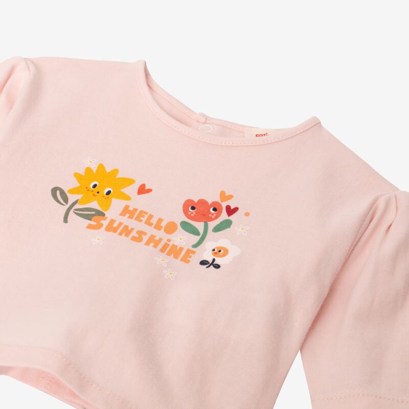 T-shirt bébé fille à message rose Catimini Rose