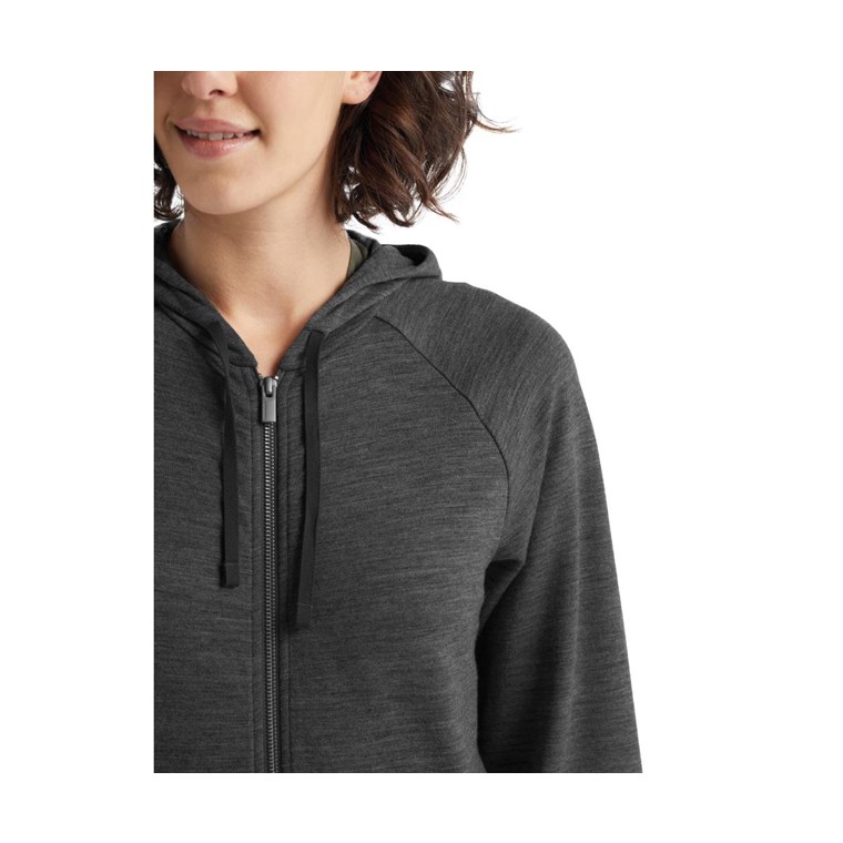 Icebreaker Helliers Terry LS Zip Hoodie Women Gritstone Heather