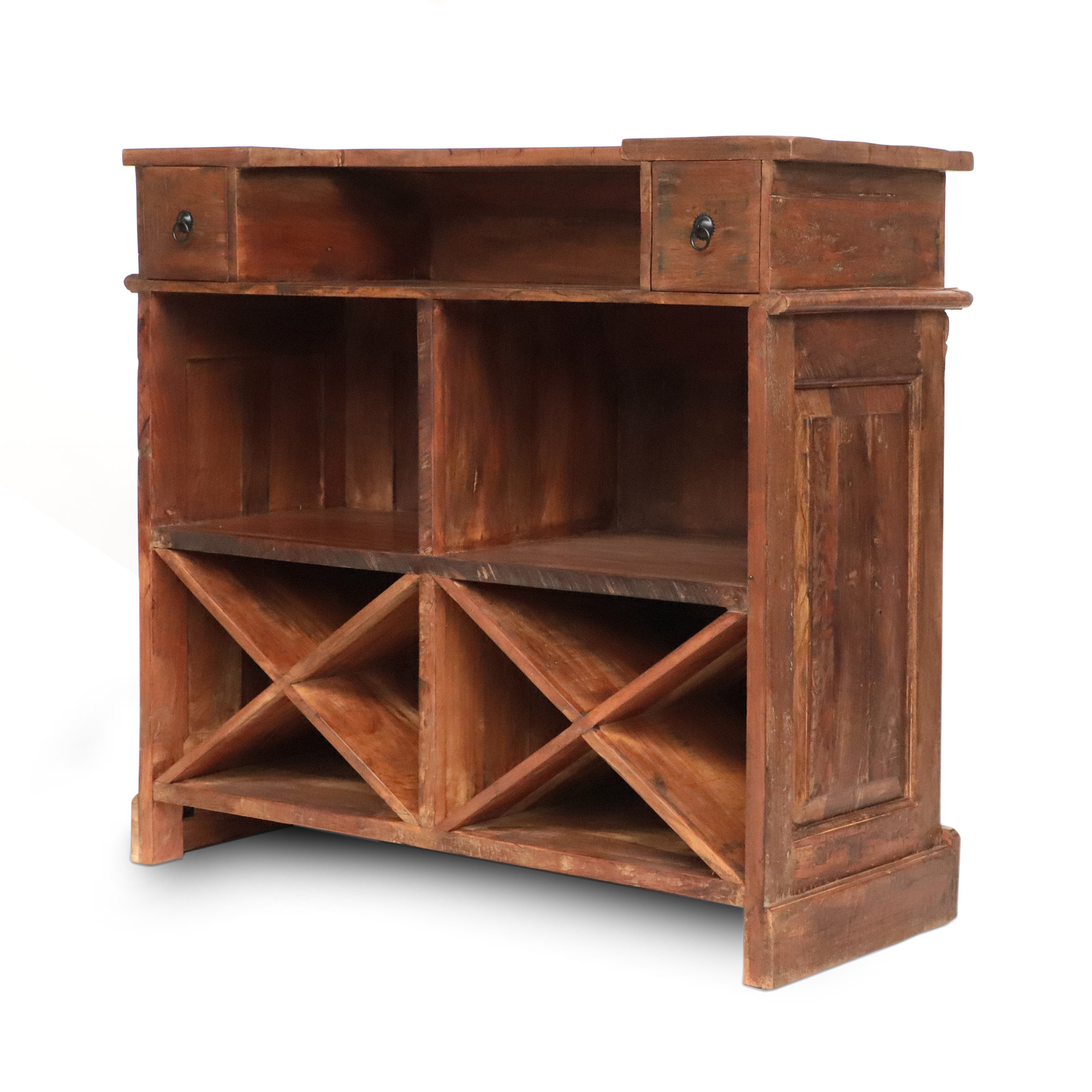 Thekenanrichte 'Boulden', aus recyceltem Holz, B 120 cm, H 109 cm, L 50 cm von fischer's lagerhaus