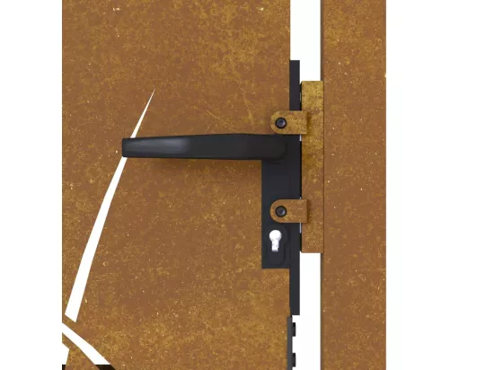 Portail de jardin 105x80 cm acier corten conception d'herbe