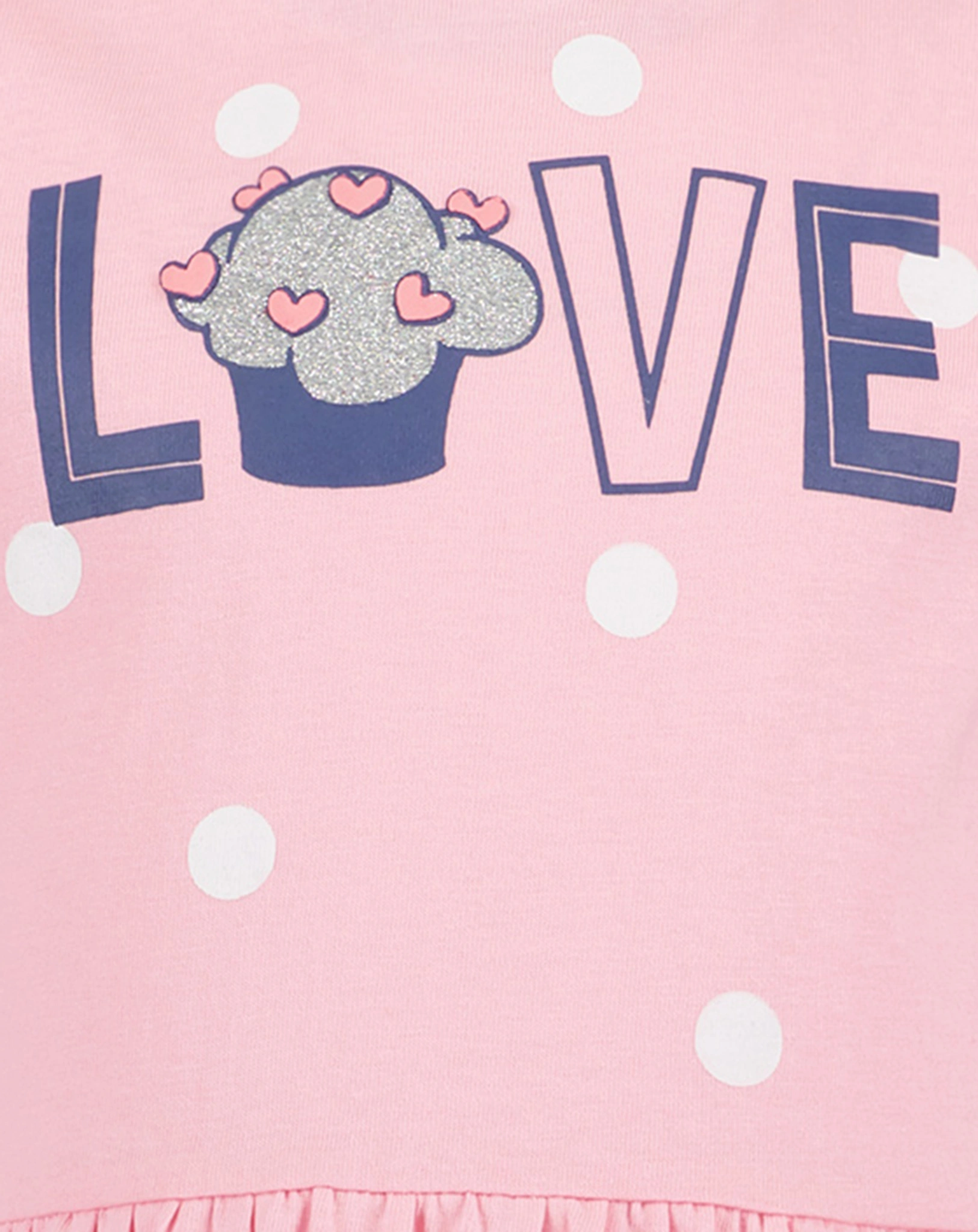Shirtkleid LOVE gepunktet in azalee