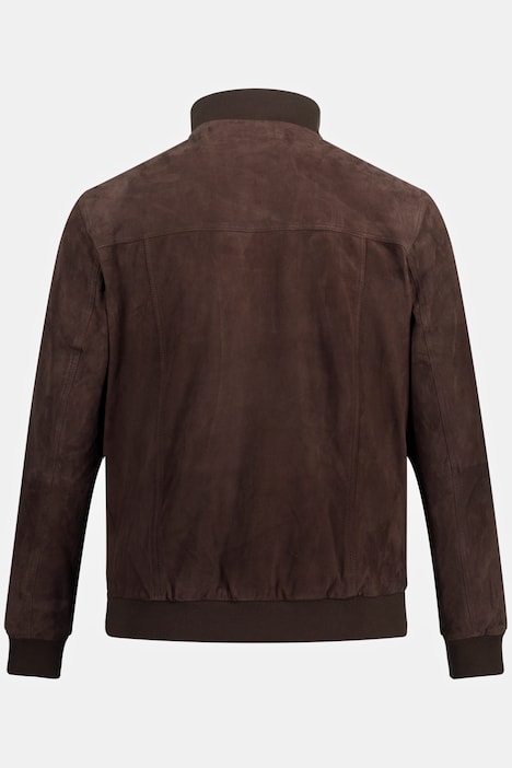 Lederjacke, Veloursleder, Stehkragen, Knopfleiste