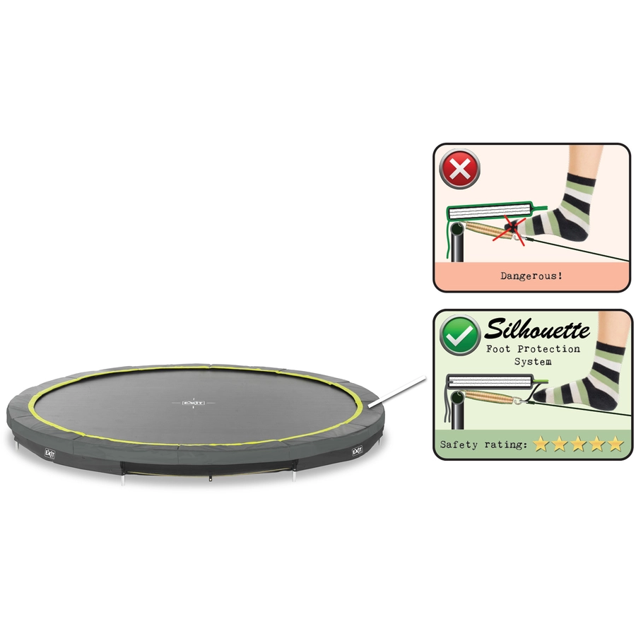 EXIT Silhouette Sports Bodentrampolin ø 427 cm, schwarz