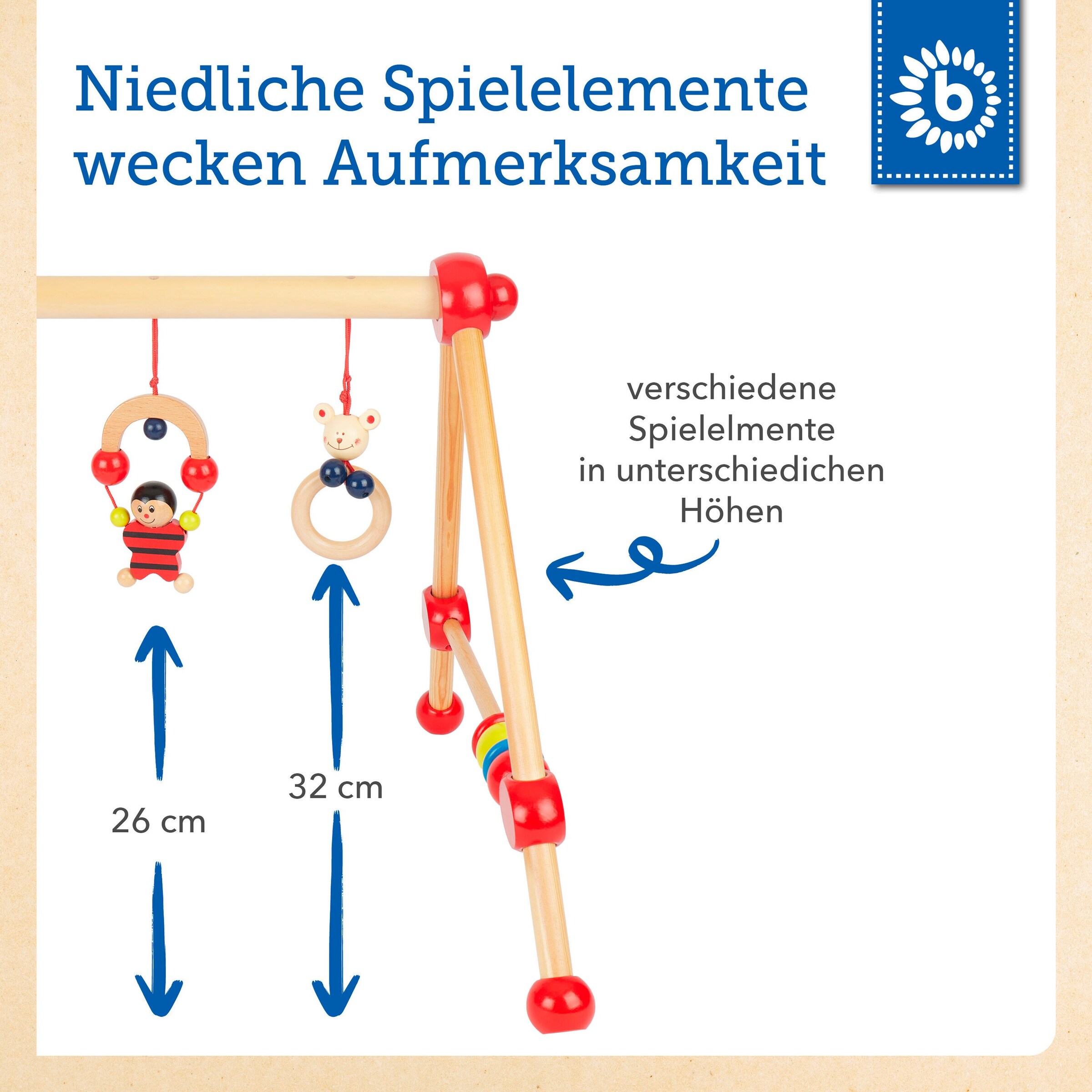 Bieco Spielbogen aus Holz Babys Rot