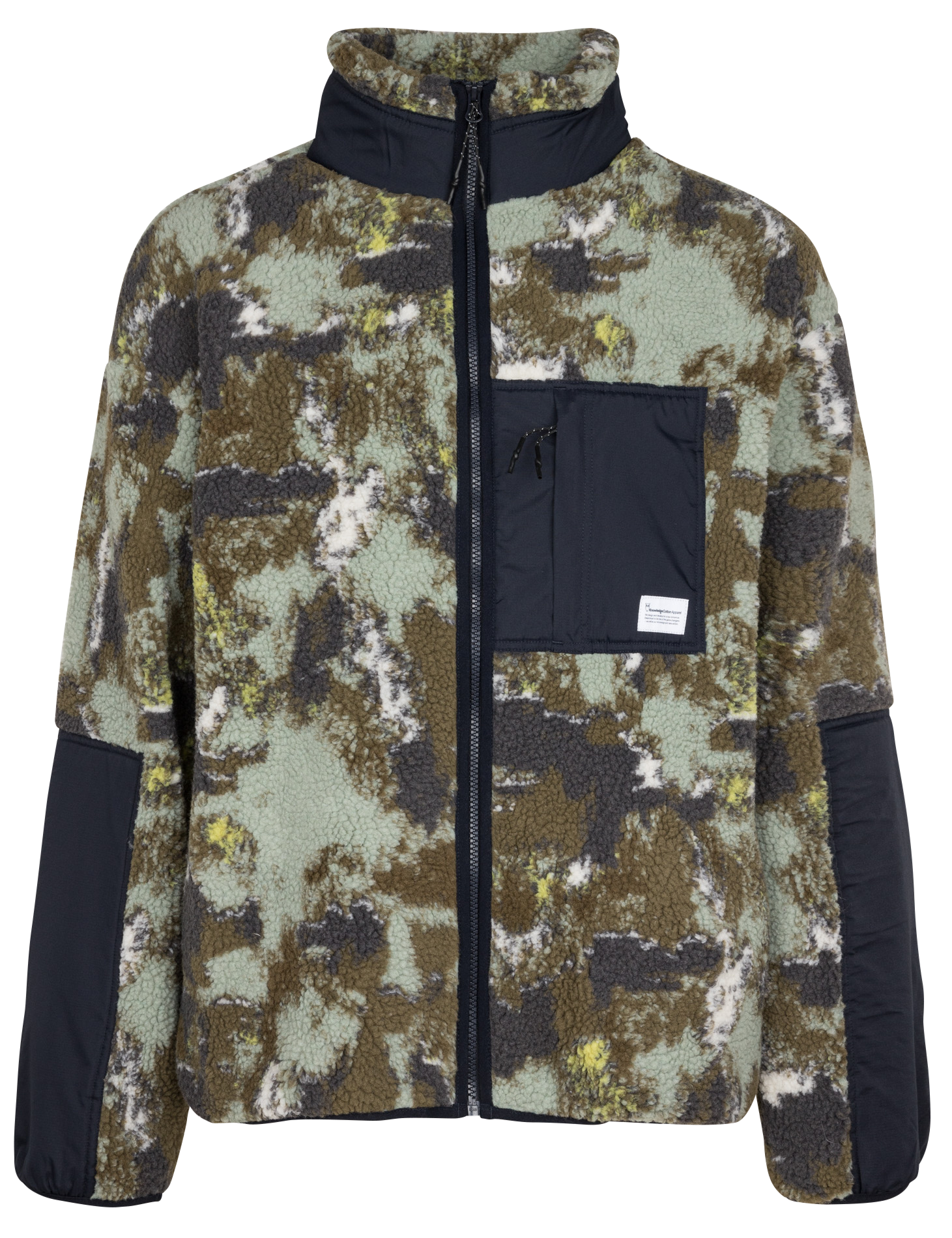 Veste oversize col montant en polaire| Multicolore