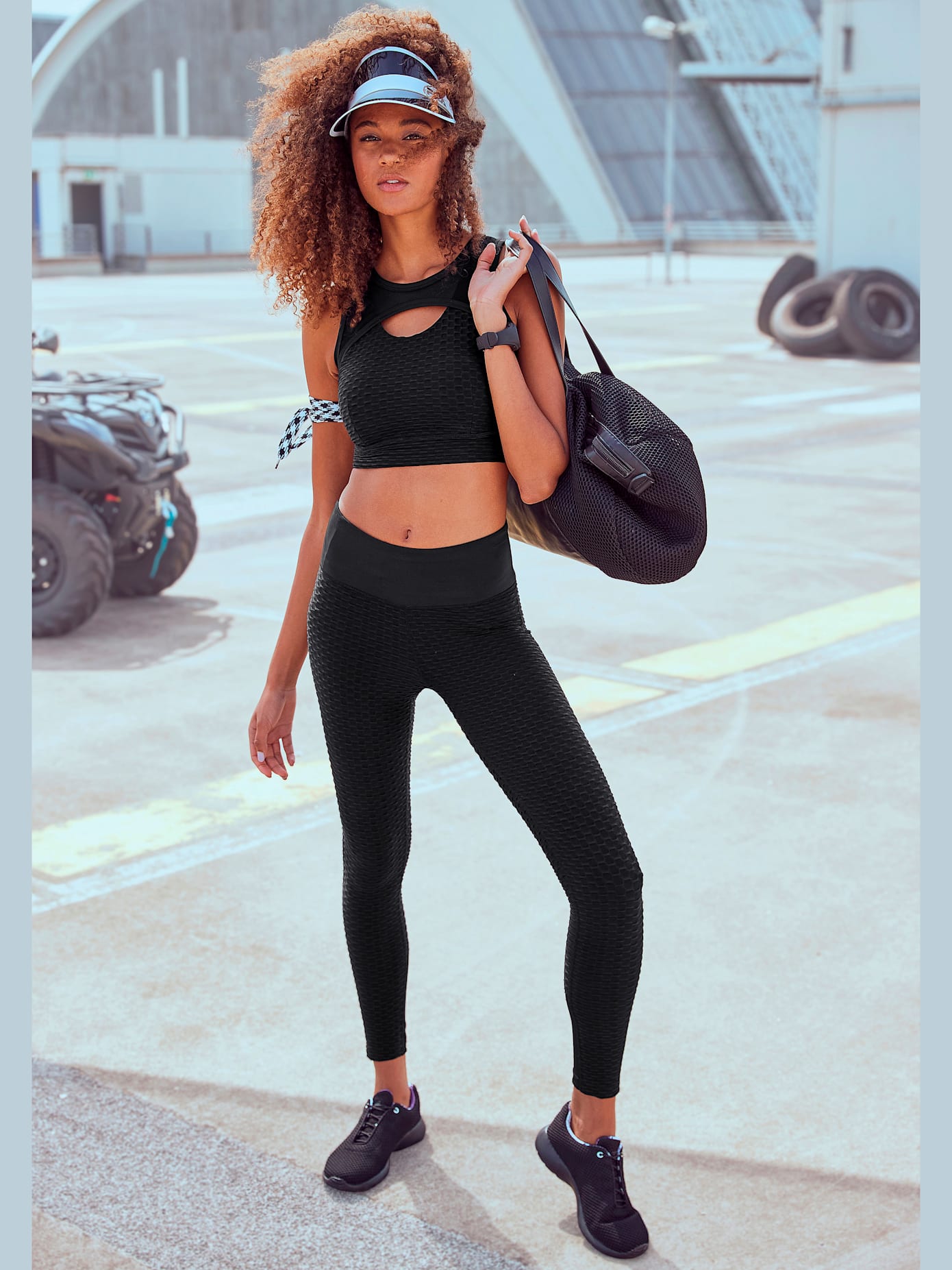 Leggings fonctionnels legging performance au design nid d'abeille ton sur ton