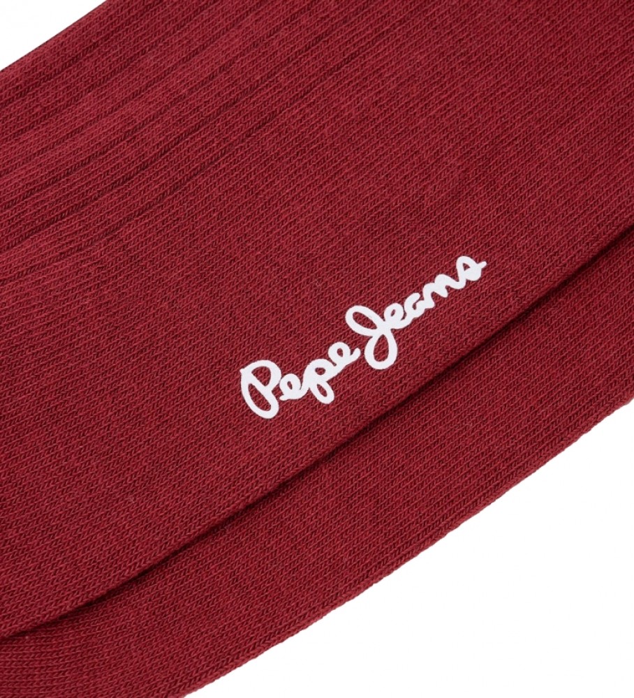 Pacote com 3 pares de meias Pepe Jeans com detalhes em vermelho