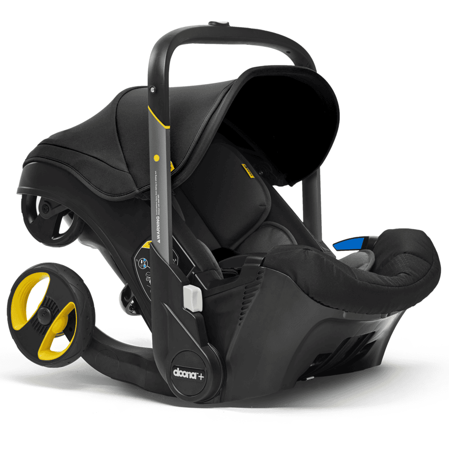 doona Babyschale Nitro Black  schwarz mit voll integriertem Fahrgestell, 2 in 1