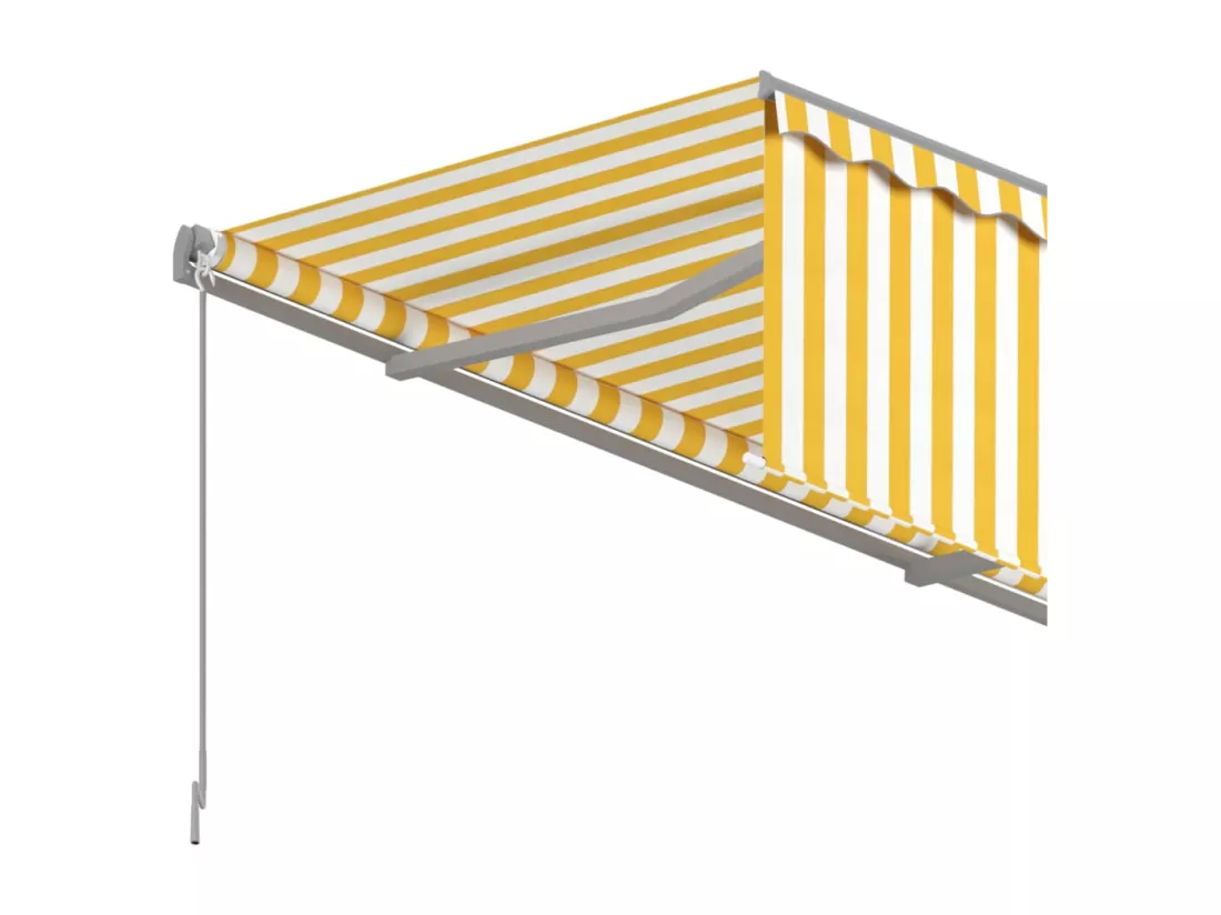 Auvent rétractable automatique avec store 5x3 m Jaune et blanc