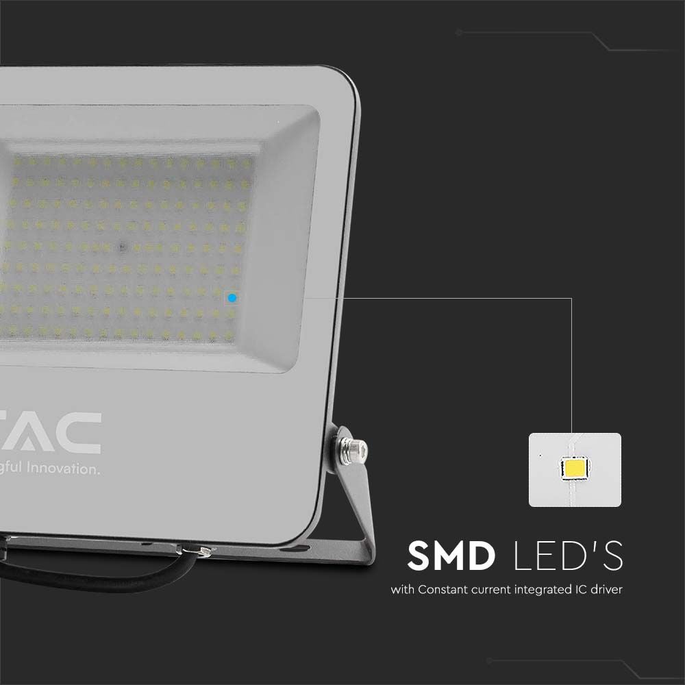 V-TAC - Zwarte LED-schijnwerper - 185lm/w - IP65 - 100W - 18500 lumen - 6500K