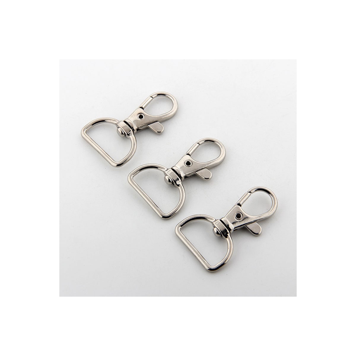 Svingbare spenner lanyard karabinkroker nøkkelring klips nøkkelringer 10 deler Sølv 2 cm