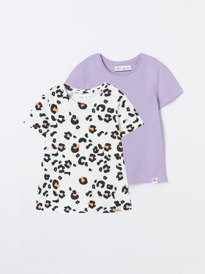 Conjunto com 2 camisetas combinando - Lilás