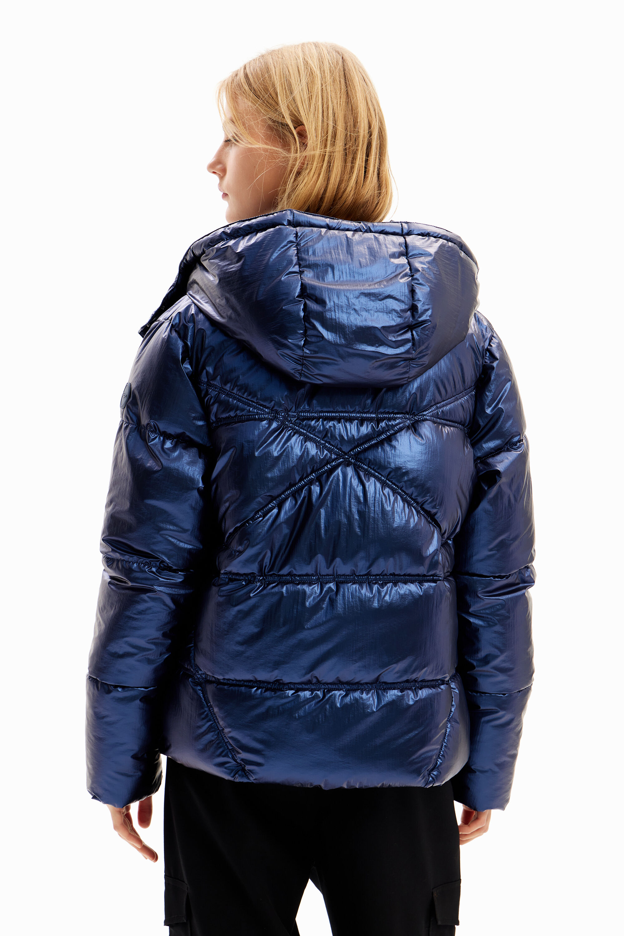 Chaqueta acolchada metalizada