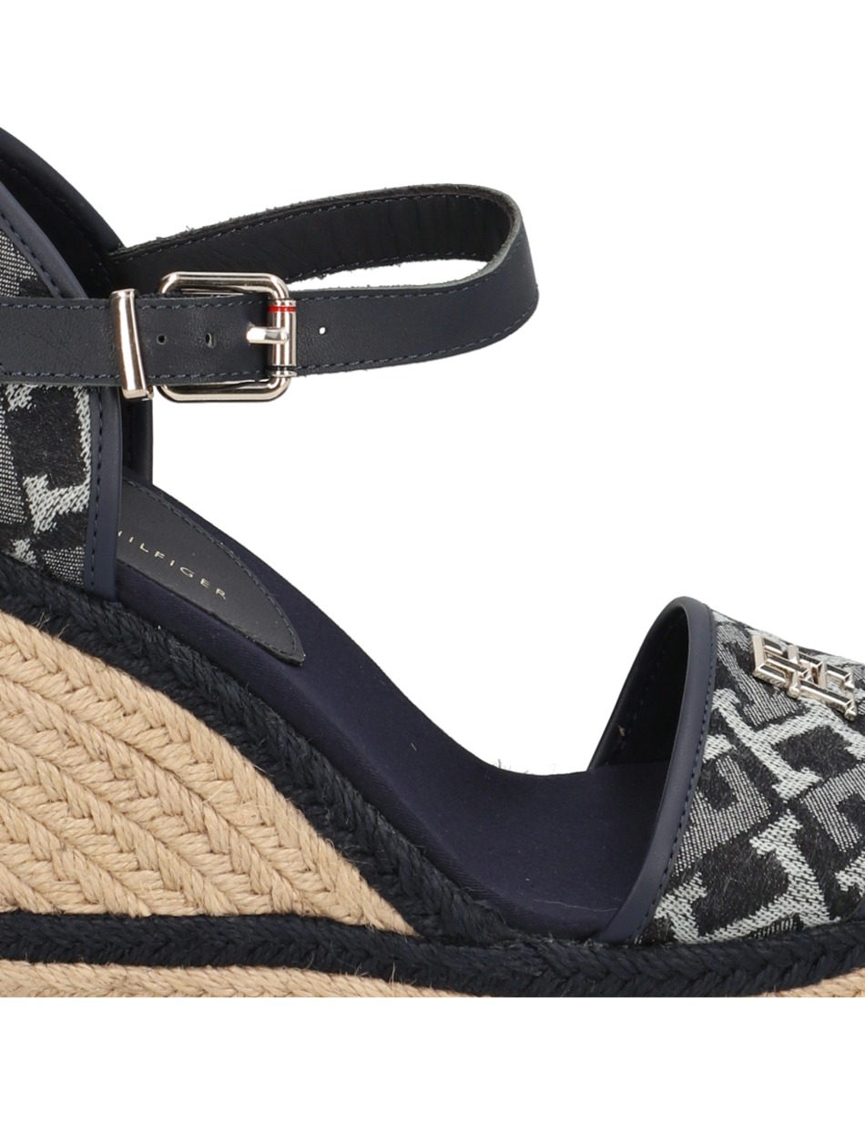 TH MONOGRAM DENIM WEDGE