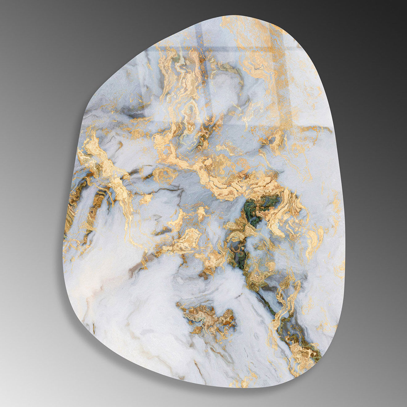 Wallity Impression sur verre effet marbre doré - 50x70 cm