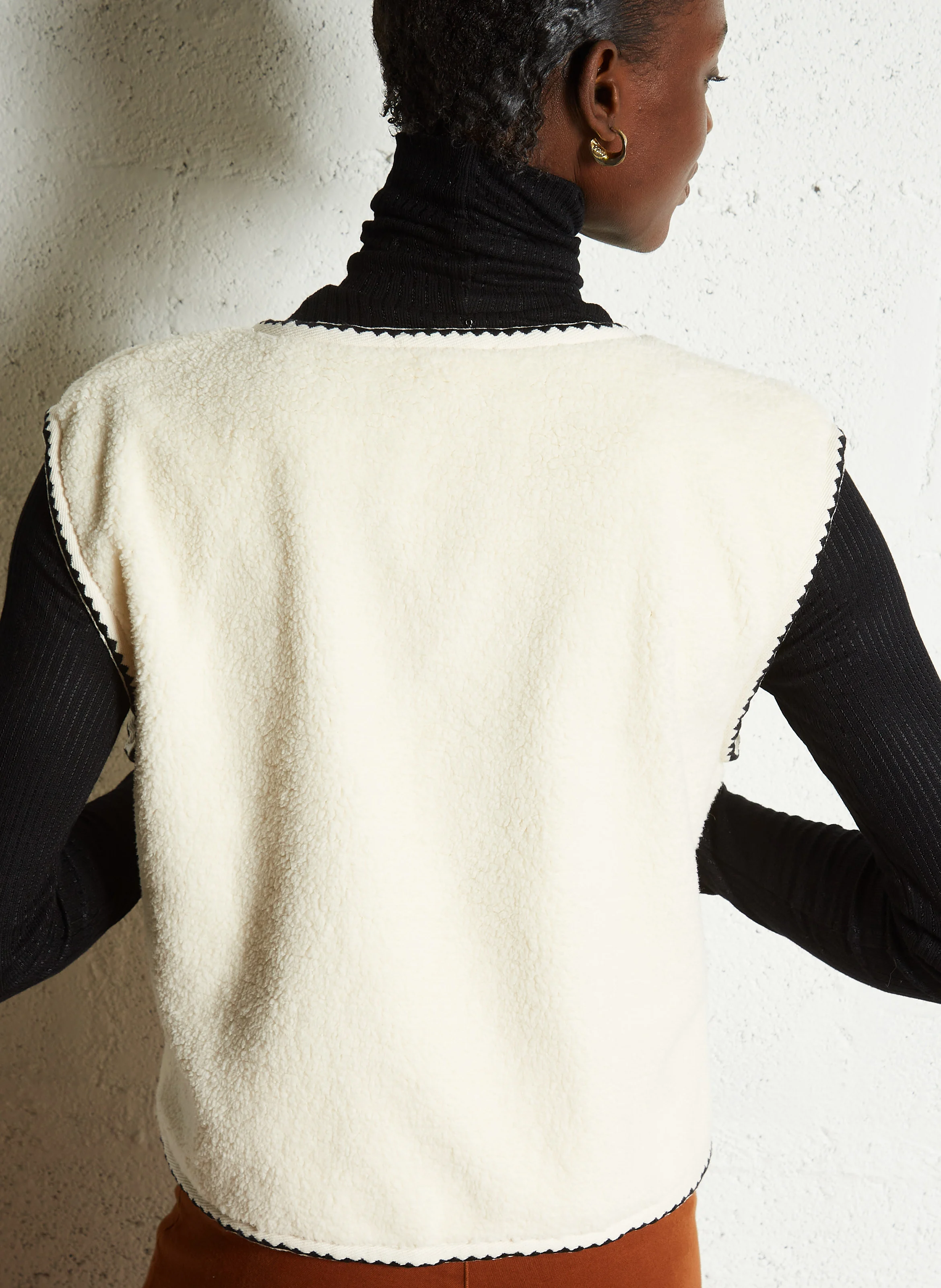 MANON - Veste sans manches en coton mélangé | Blanc