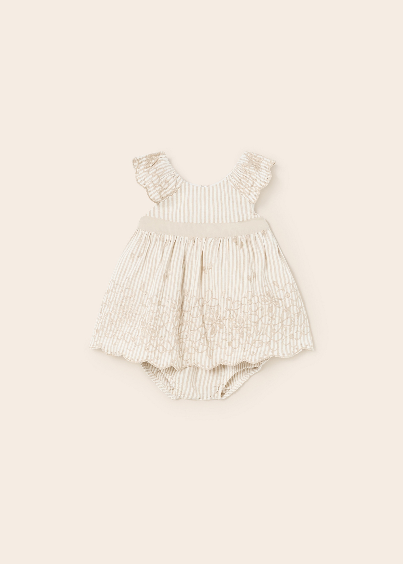 Vestido de cerimônia bordado com capa para fralda para recém-nascido
