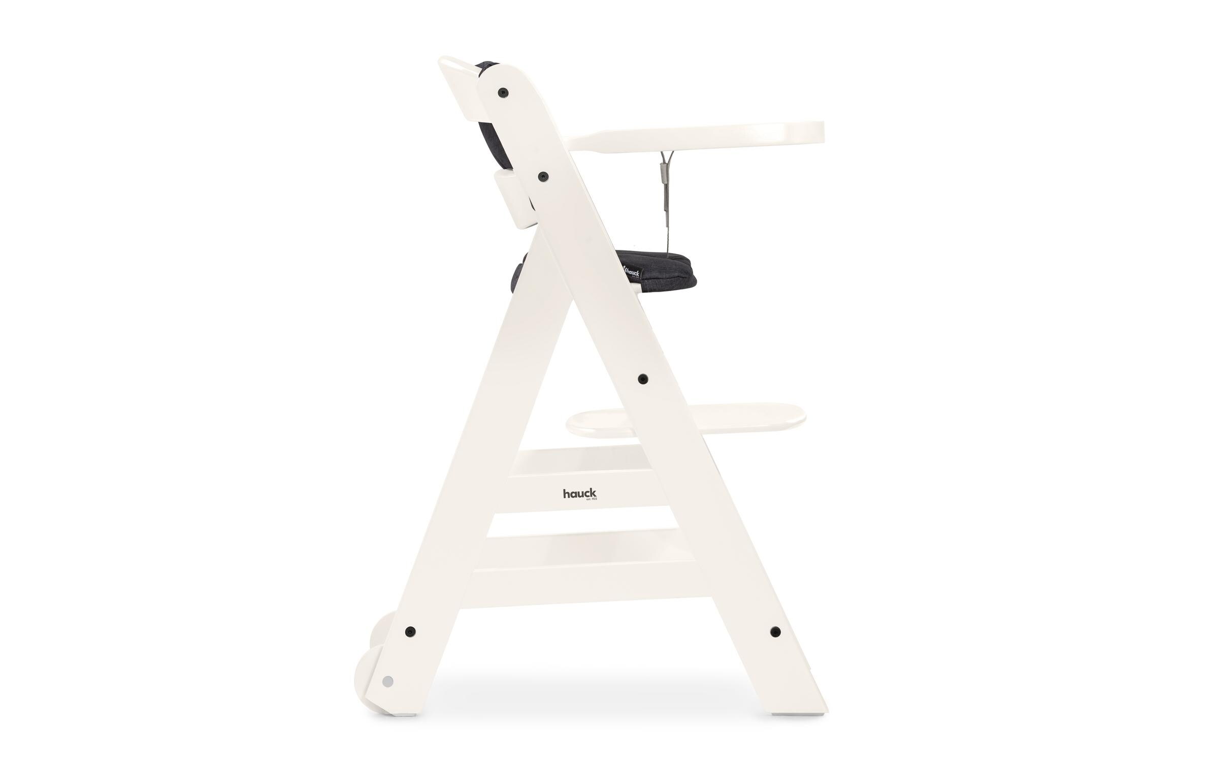 Treppenhochstuhl Beta+ White<br>Kippsicheres und mitwachsendes Holzhochstuhlset