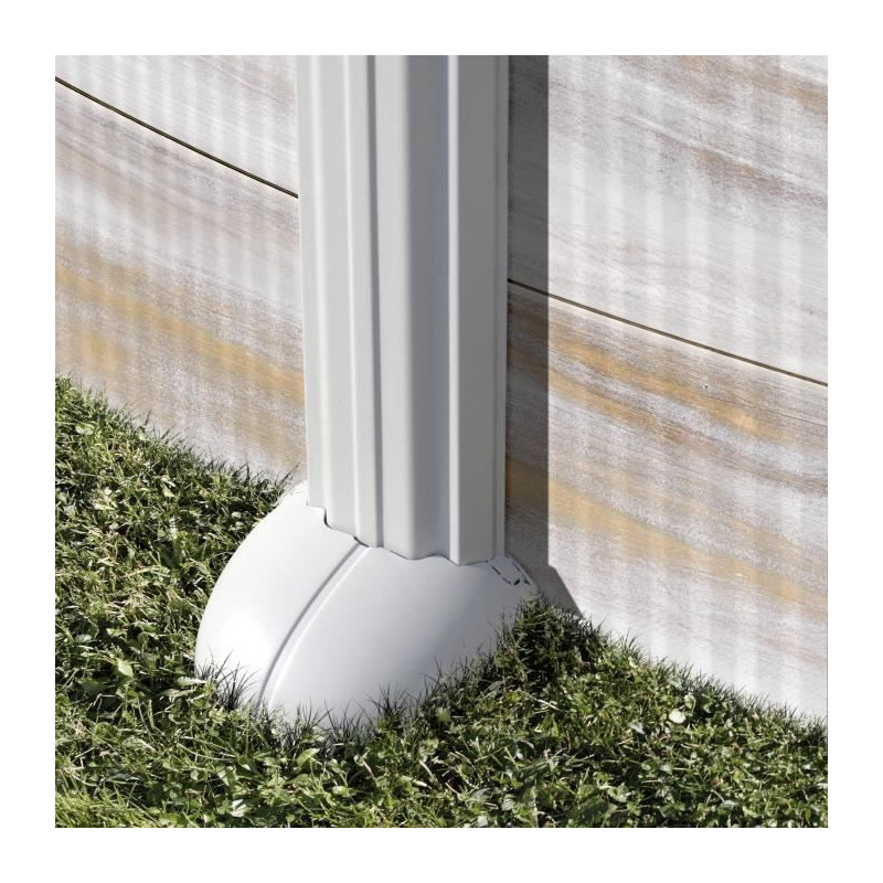 - piscine ronde acier ø4,80m x h: 1,32m - imitation bois nordique filtration a sable