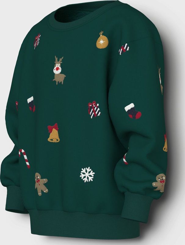 Sweatshirt - Kerst - Geborduurd - Lange Mouwen - Regular Fit
