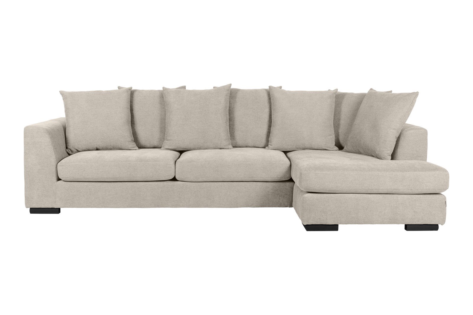 Paso Doble Day Sofa 2,5-seter og divan høyre, I tekstil Salento Linen, Valnøtt ben i tre, EU komfort. Promotion