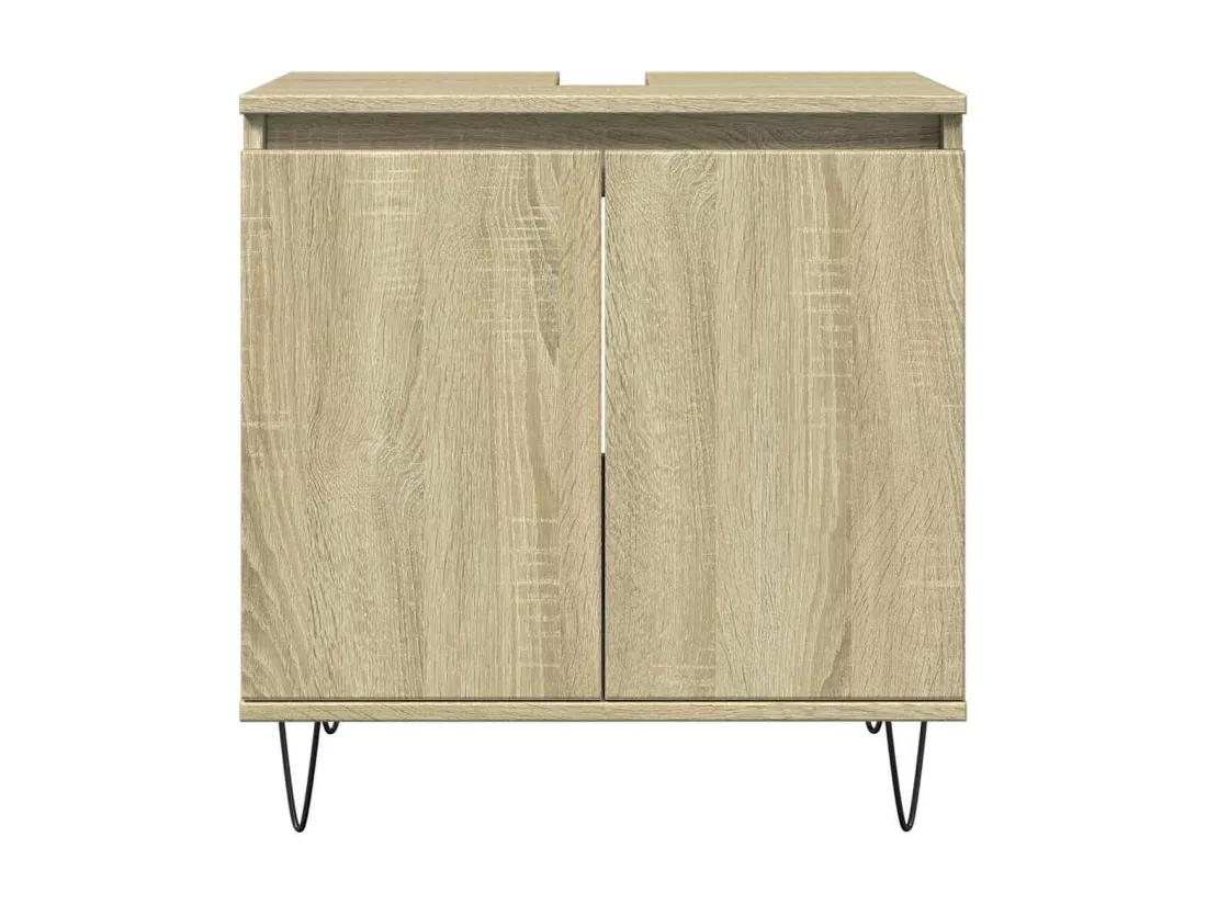 Ensemble de meubles de salle de bain 3 pcs chêne sonoma