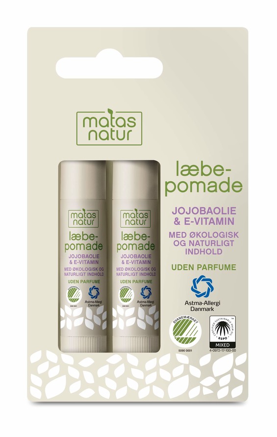 Matas Natur Jojobaolie og E-vitamin Læbepomade 2 stk.