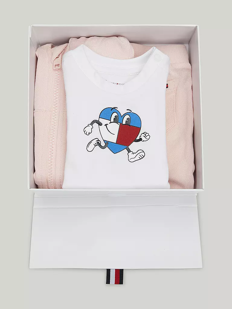 TOMMY HILFIGER Baby Set 3tlg Sweatjacke, T-Shirt und Hose rosa
