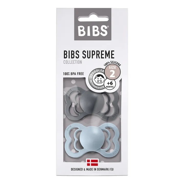 Bibs Tétines en silicone - Set de 2 | Bleu ciel