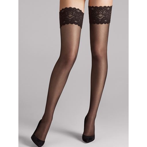 Wolford Satin Touch 20 Stay-Up, Sort, S