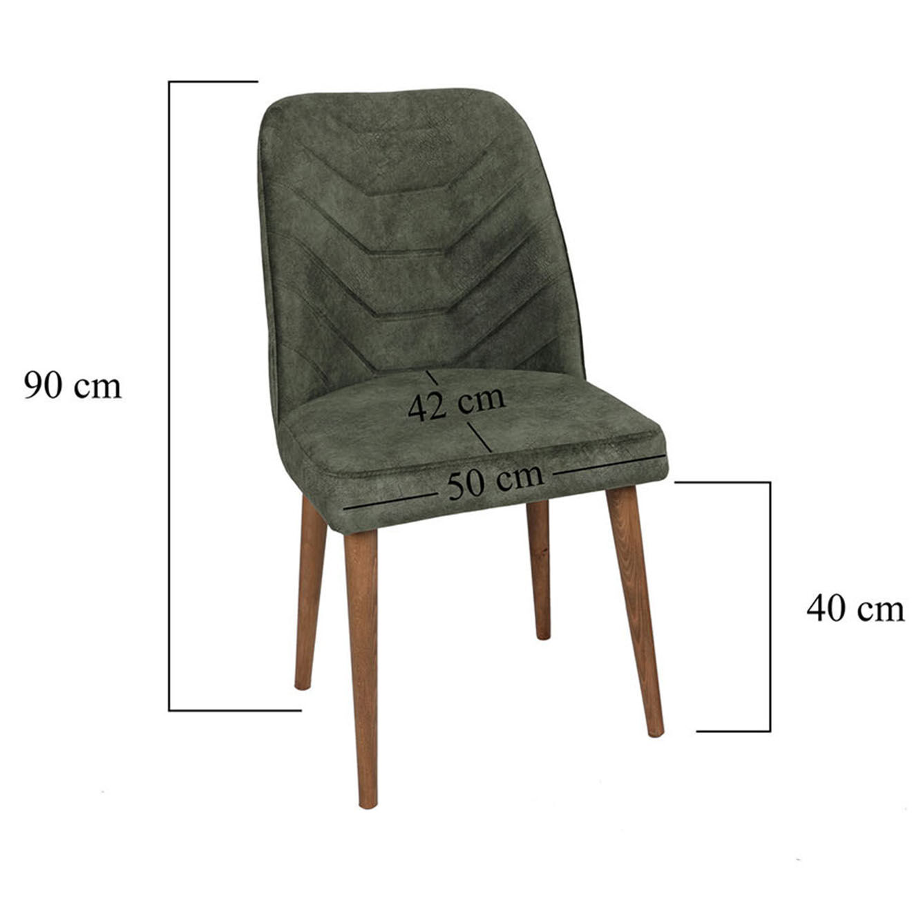 Wooden Art 2 Chaises Dallas noyer/vert foncé - 90x50x49 cm