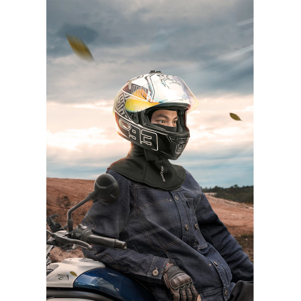 (Gr. S) Ski Sturmhaube Motorrad Halstuch Kälte   UV Gesichts Schutzmaske mit Aktivkohlefilter - Schwarz