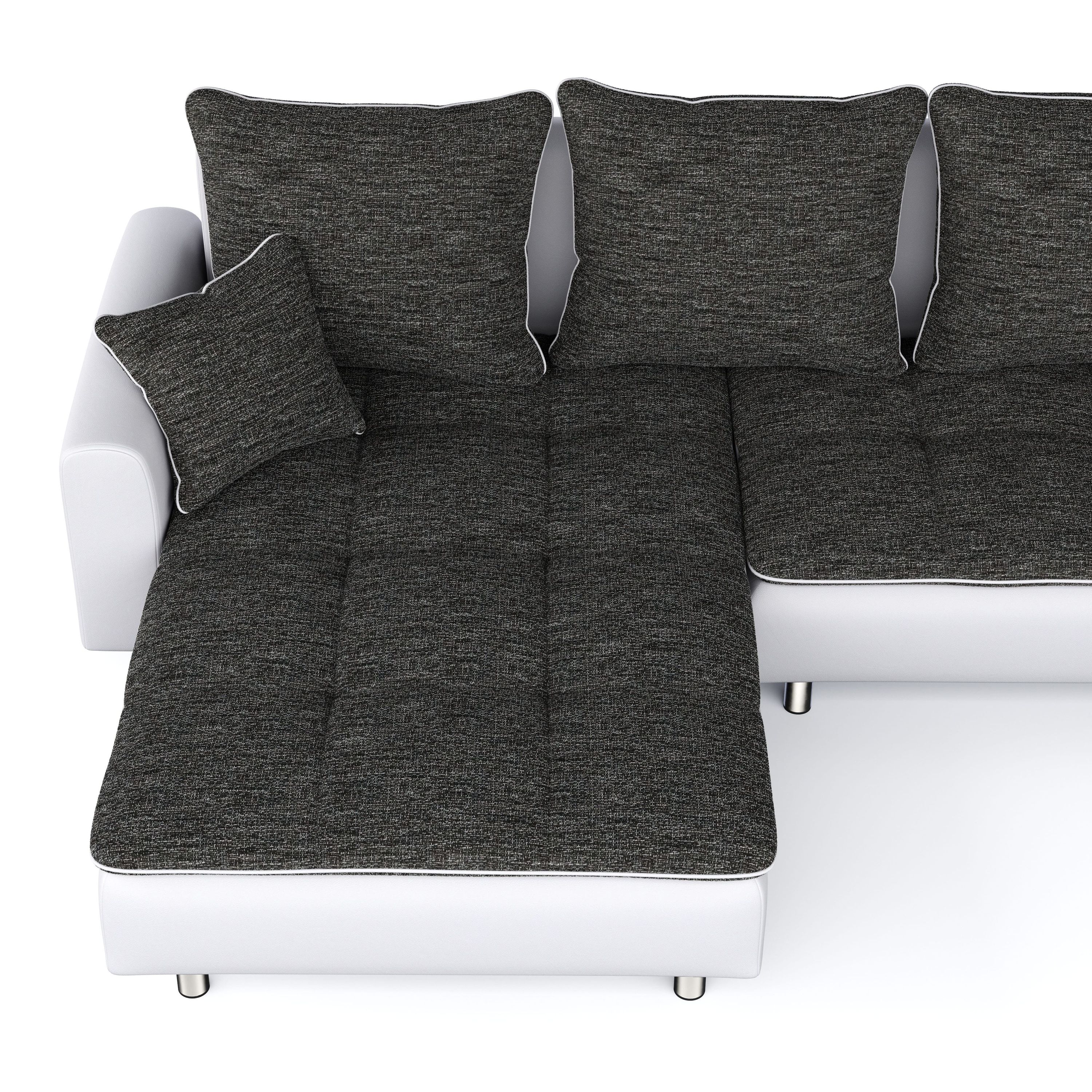 Ecksofa VEGAS anthrazit/weiss