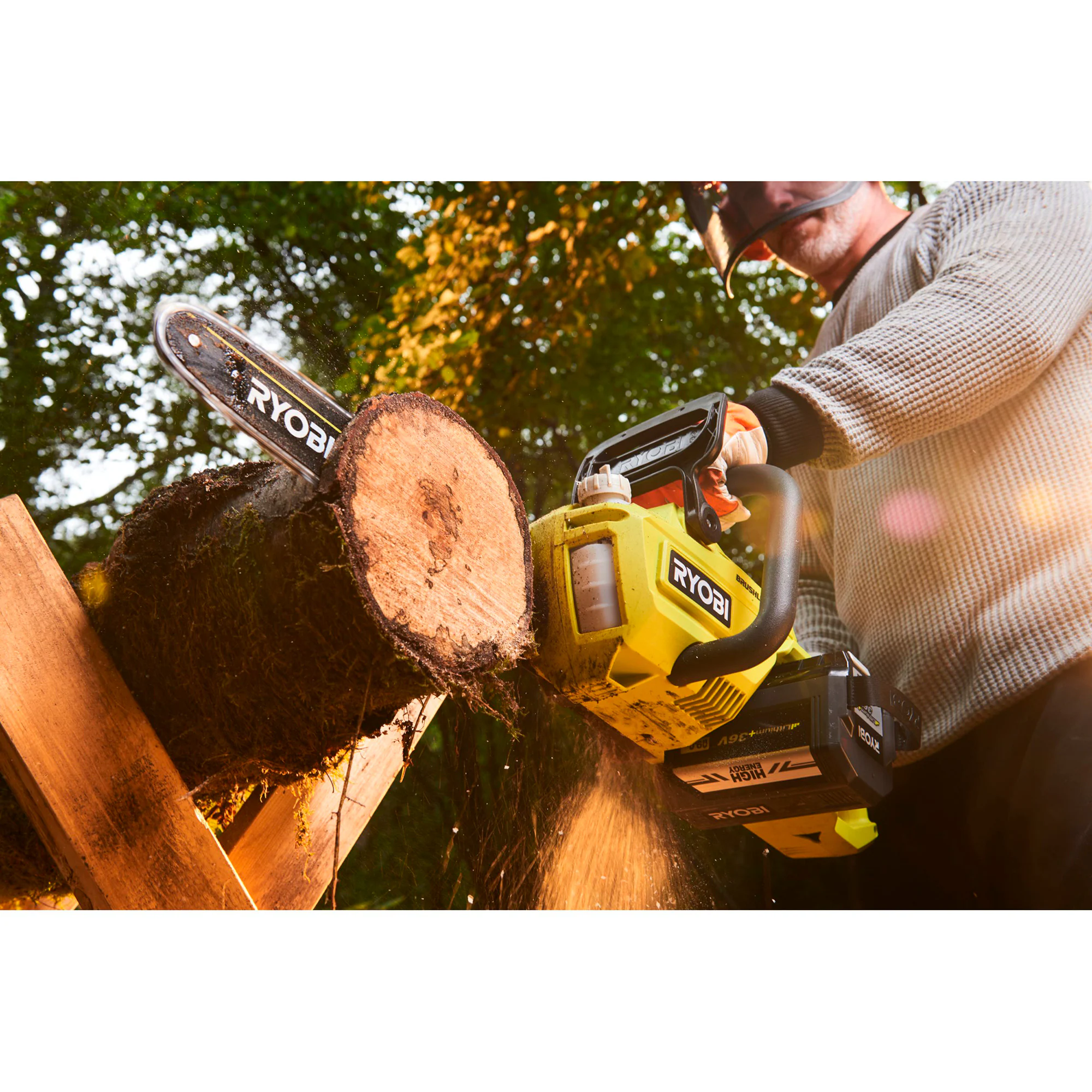 Ryobi Elektro-Kettensäge MAX POWER Akku-Kettensäge RY36CSX35A-0, 36Volt