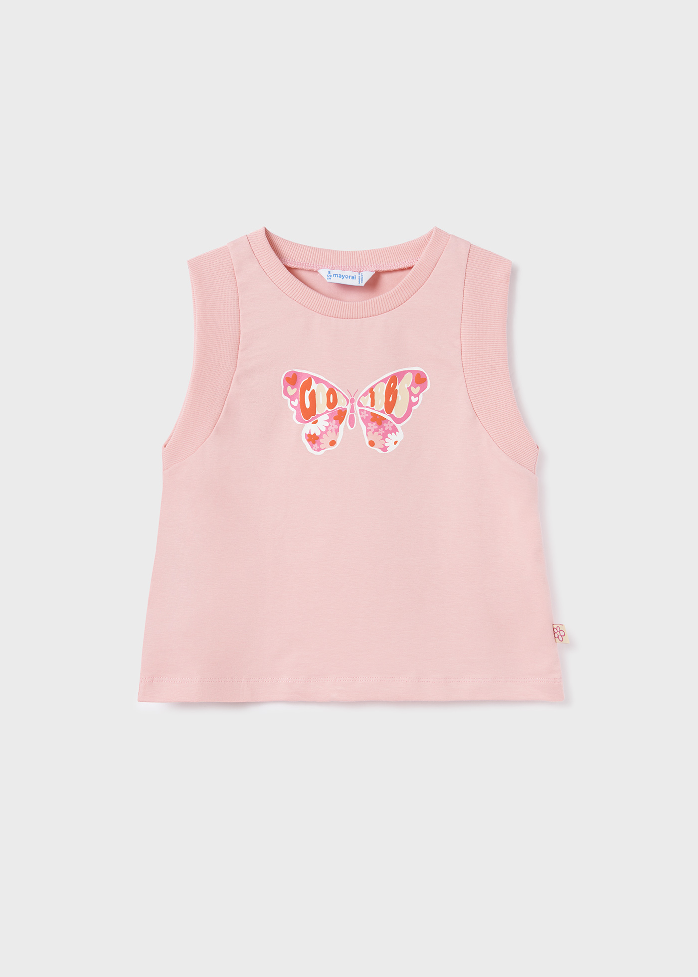 Camiseta regata de algodão sustentável para meninas