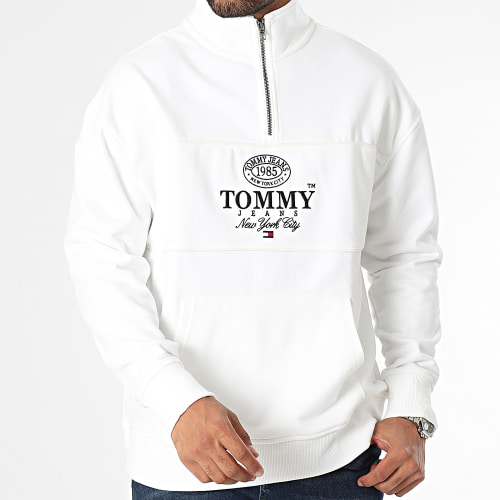 Sweat Col Montant Zippé Relax Luxe Athletic 7800 Blanc