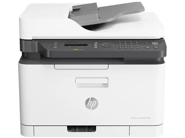 HP Color Laser MFP 179fnw - Multifunktionsprinter - farve - laser - A4 (210 x 297 mm) (original) - A4/Letter (medie) - op til 14 spm (kopiering) - op til 18 spm (udskriver) - 150 ark - 33.6 Kbps - USB 2.0, LAN, Wi-Fi(n)