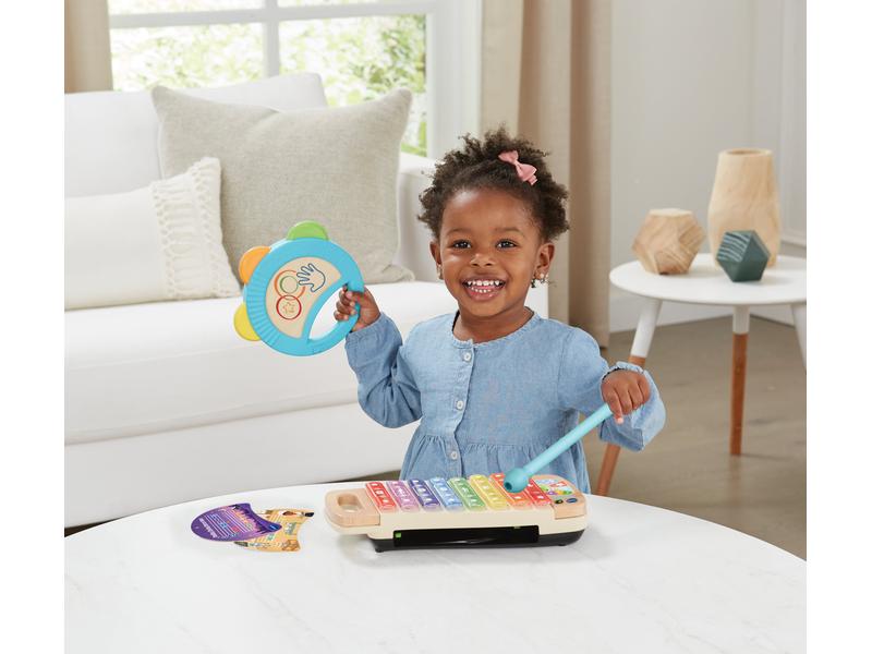 Vtech Musikspielzeug Interaktives Holz-Xylofon mit Tamburin Kinderinstrumente