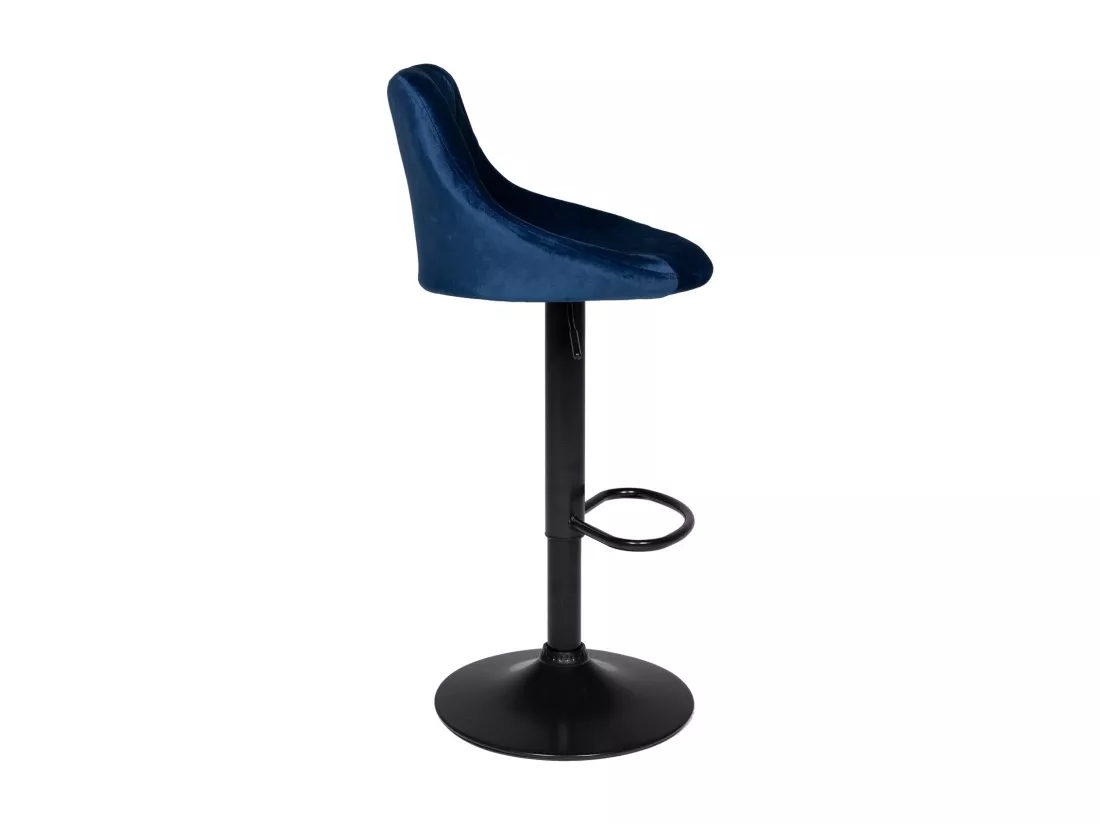 Lot de 2 tabourets de bar en velours bleu ROBIN - HAPPY GARDEN