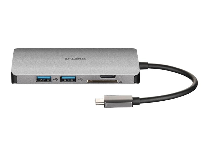D-Link Dockingstation DUB-M810 USB/HDMI/RJ45/Kartenleser/US USB-C-Dockingstation 8In1 USBC Hub mit HDMI/Ethernet/Kartenleser/USBC Ladeanschluss