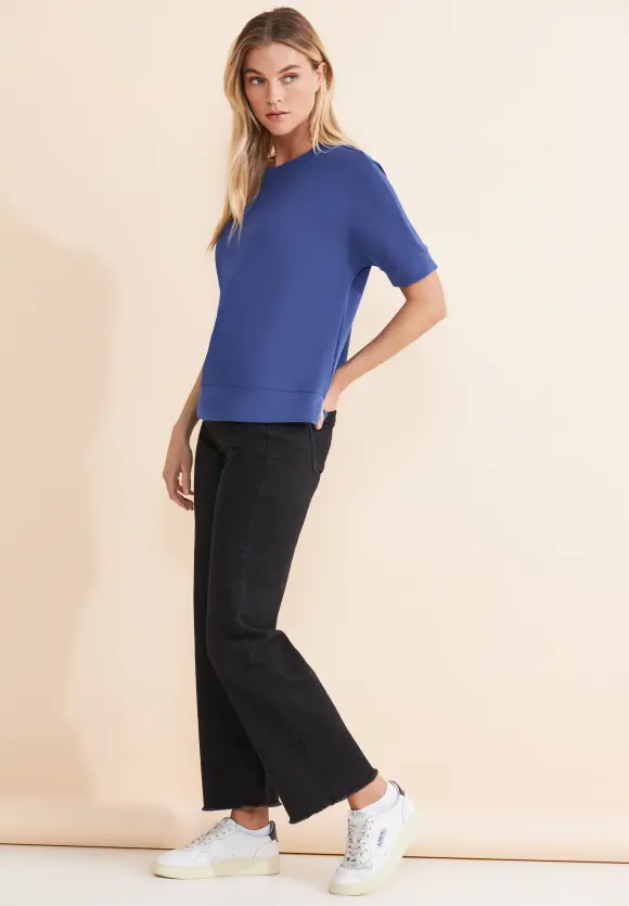 Seiden Look T-Shirt - intense royal blue