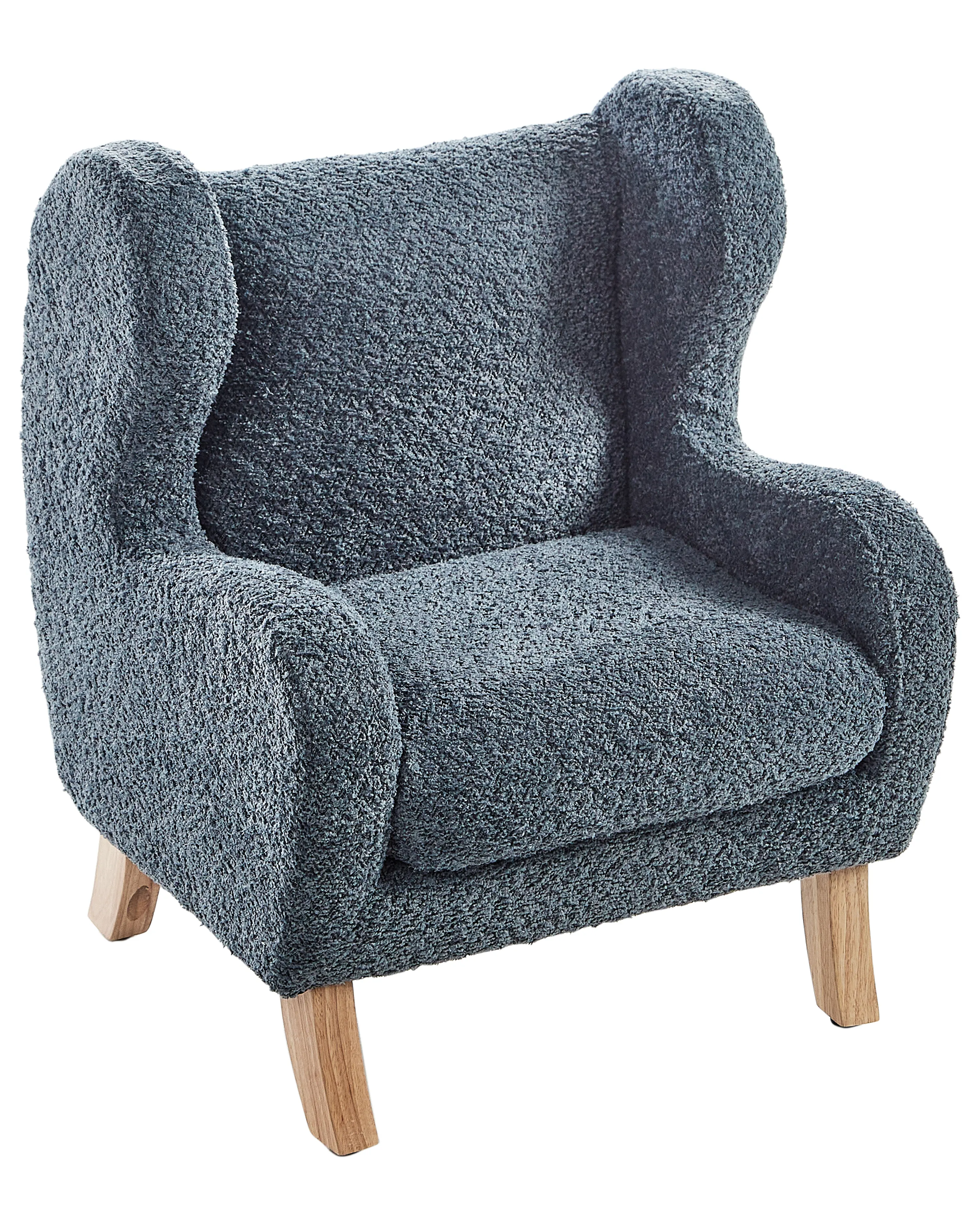 Kinderfauteuil FARUM Bouclé Donkerblauw