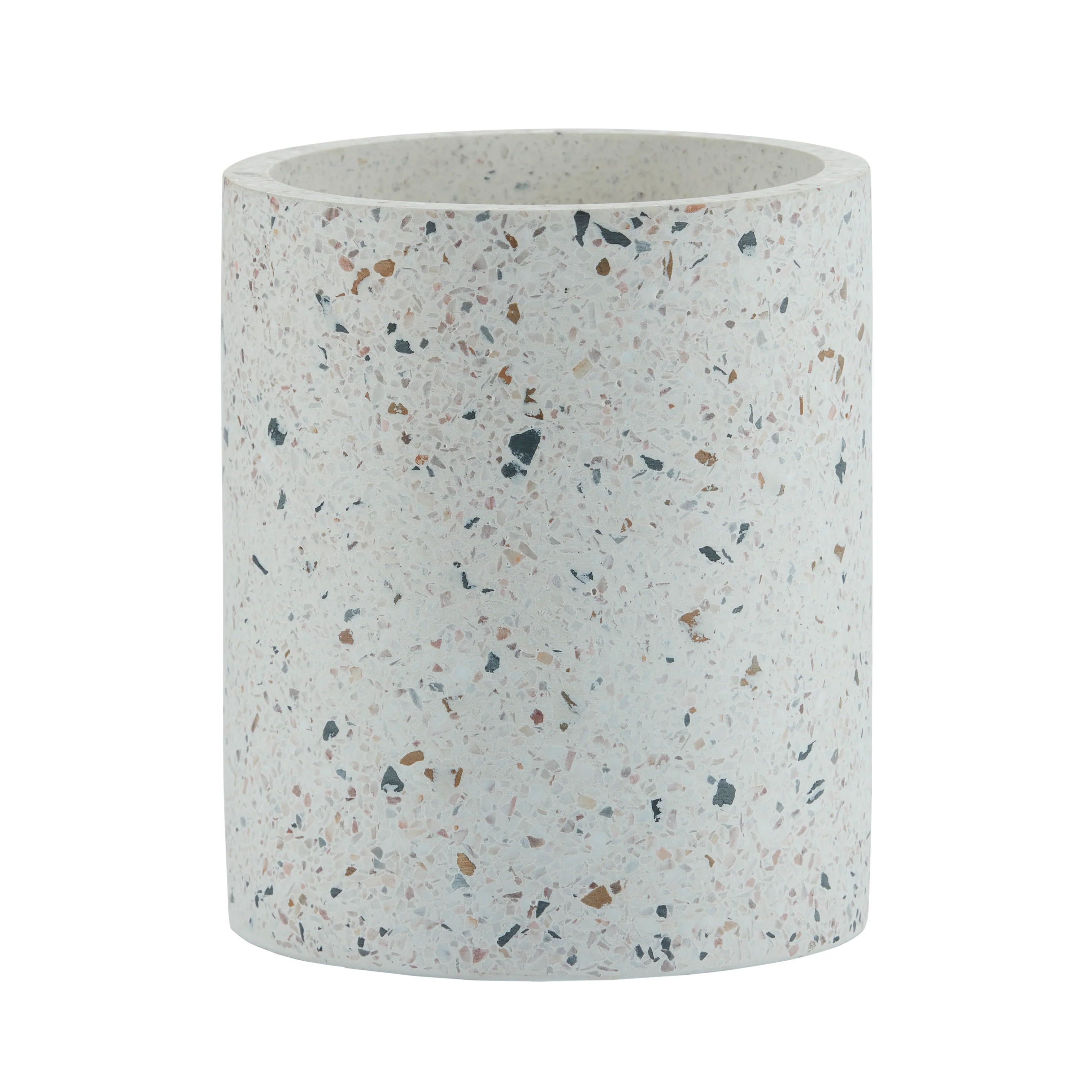 Bahne Interior  Terrazzo urtepotteskjuler, hvid - Ø13 cm.