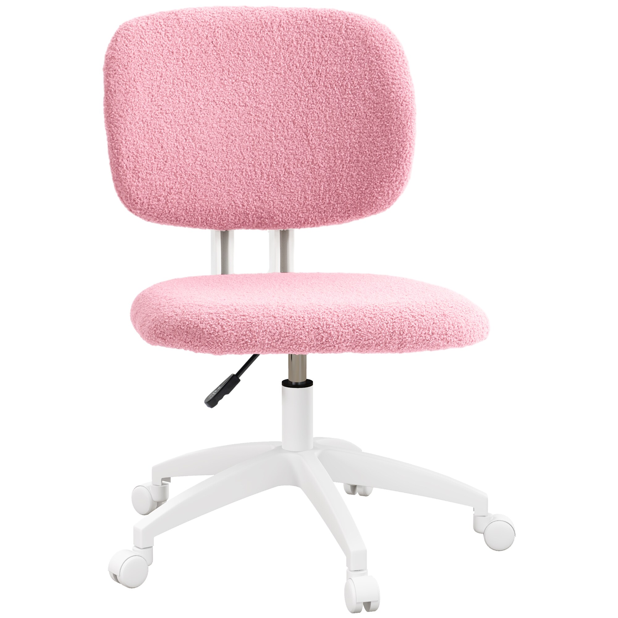 Vinsetto Bürostuhl mit Plüschbezug rosa 48L x 53B x 80-90H cm