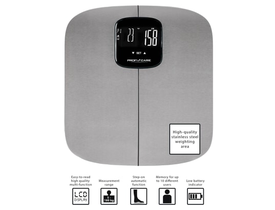 PROFICARE - Pw 3006 pèse personne electronique balance bmi graisse eau c...