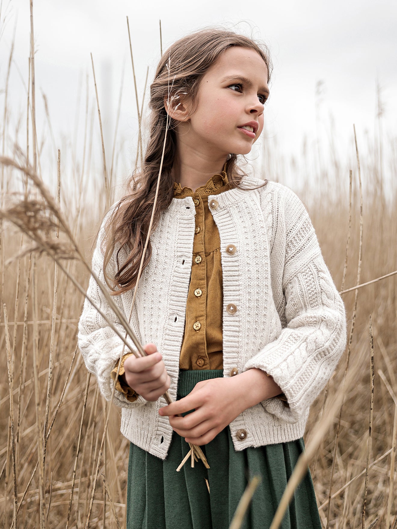 Cardigan torsadé fille laine RWS