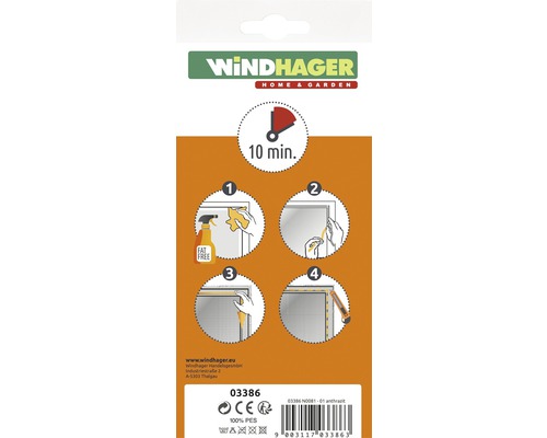Windhager Elastic PLUS hor voor ramen, zonder boren, antraciet, 130x150 cm
