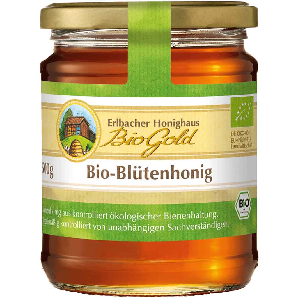 Erlbacher Honighaus Bio Gold Bio-Blütenhonig flüssig 500g MHD:31.10.26