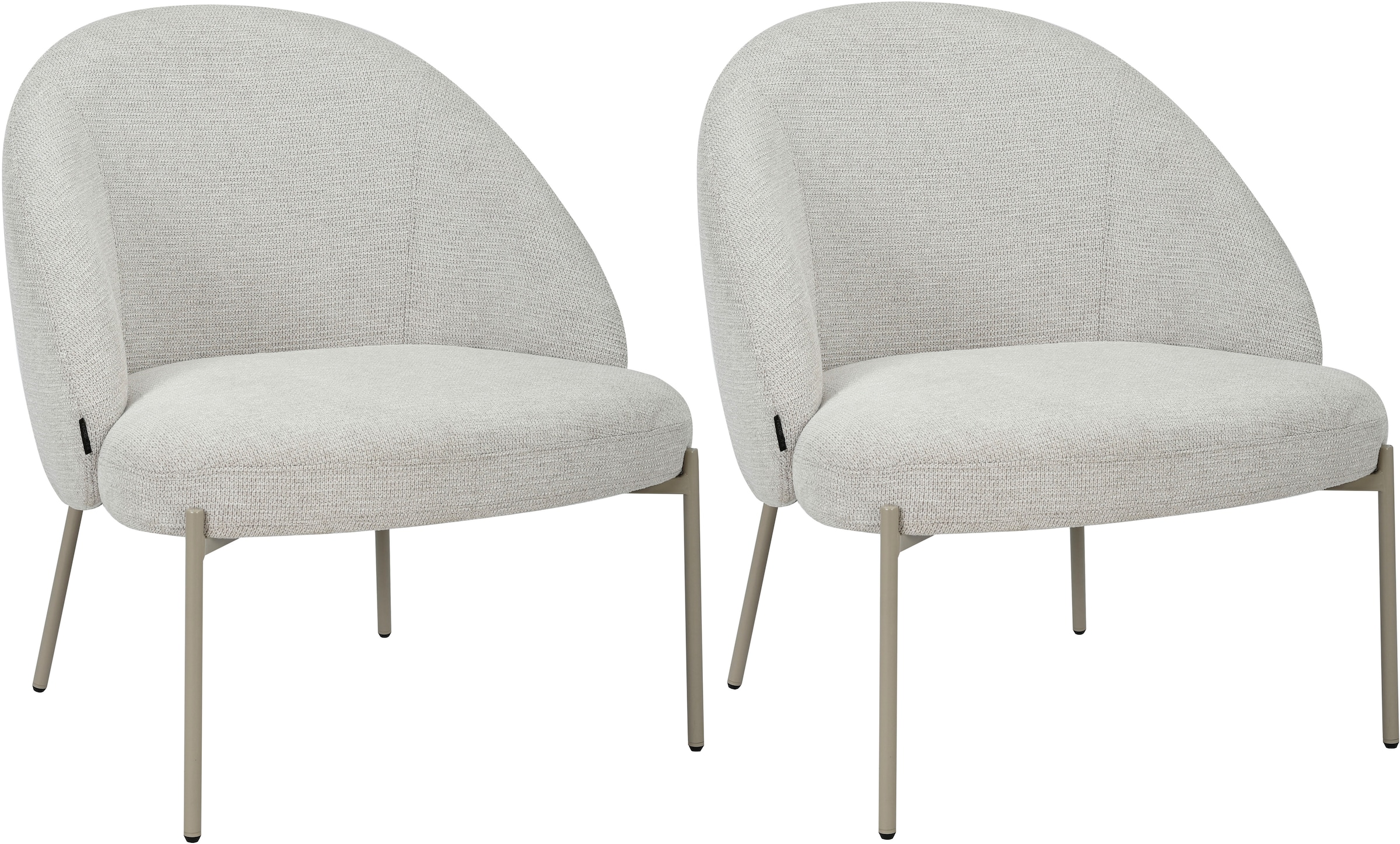 INOSIGN Loungesessel »MOVILLE Designstuhl mit filigranen Metallbeinen« Cocktailsessel, farblich abgestimmte Metall-Beine, Webstoff