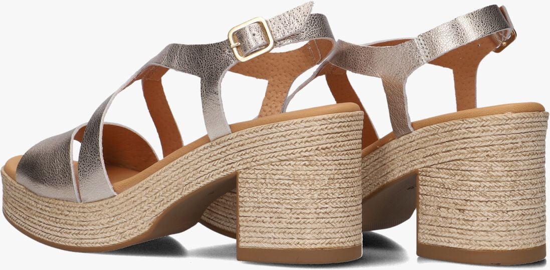 goudkleurig stefano lauran sandalen met hak 2505